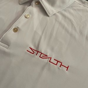 Peter Millar TaylorMade branded Stealth polo shirt. Brand new size large